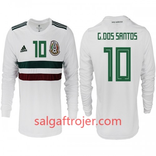 Mexiko Fodboldtrøjer G. DOS SANTOS 10 Udebanesæt VM 2018 Langærmet Mexiko Fodboldtrøjer G. DOS SANTOS 10 Udebanesæt VM 2018 Langærmet